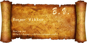 Beyer Viktor névjegykártya